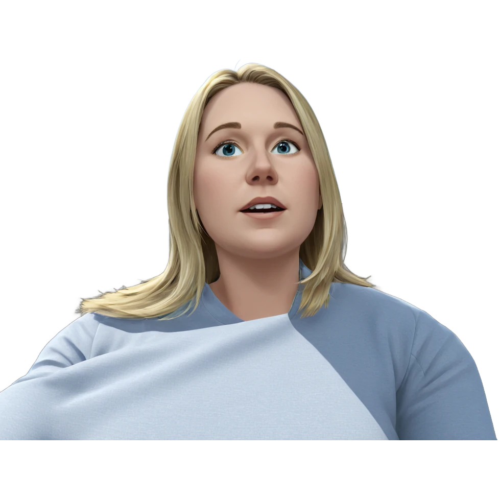 blonde girl against blue sky emoji