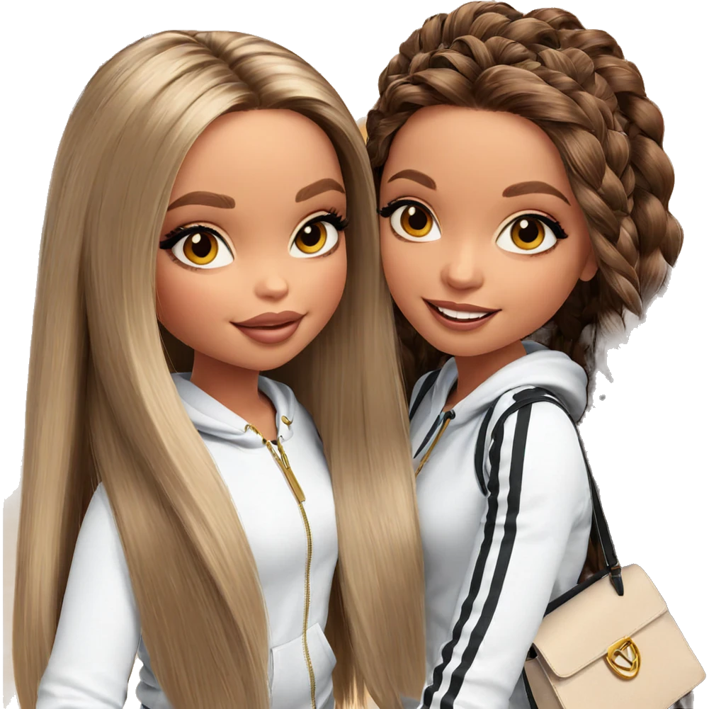 smiling girls with stylish hair emoji