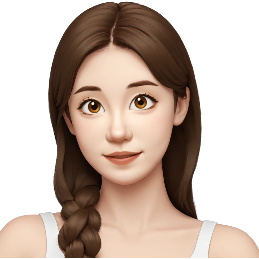 smiling girl with brown hair emoji