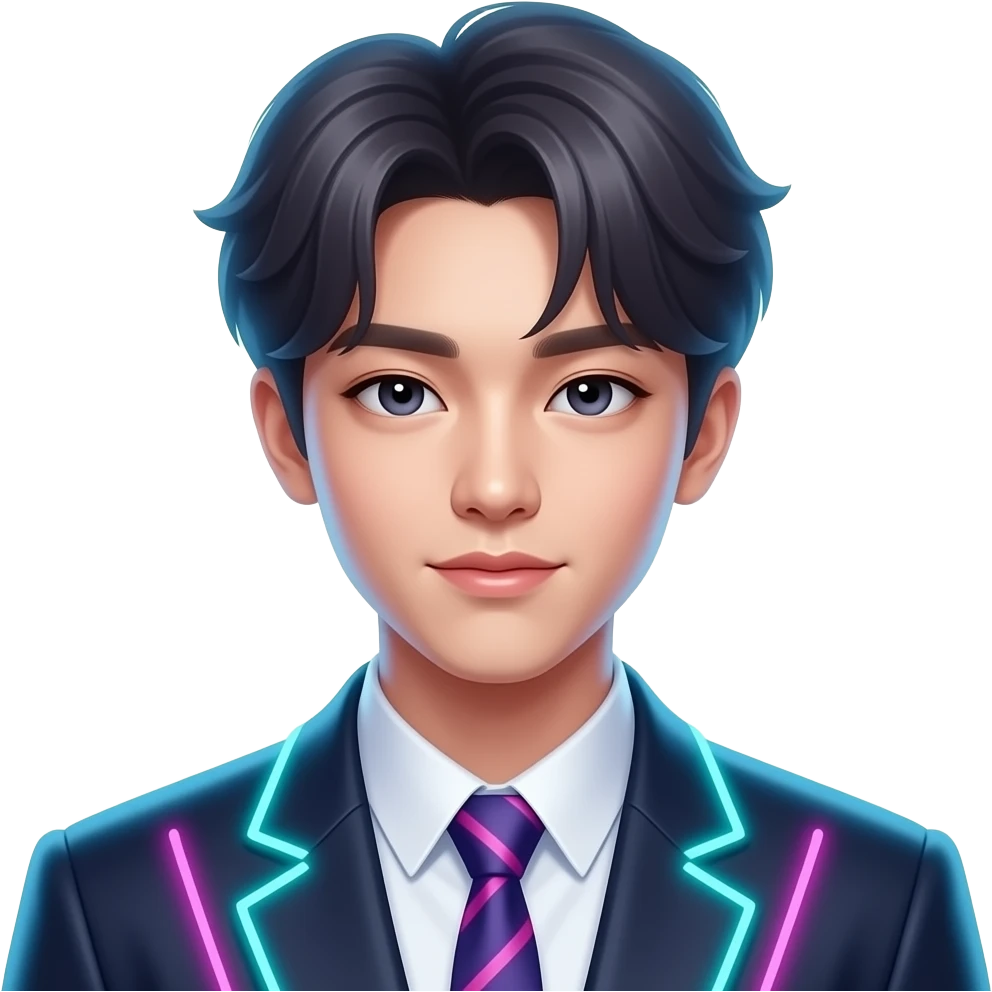 Neon K-pop emoji