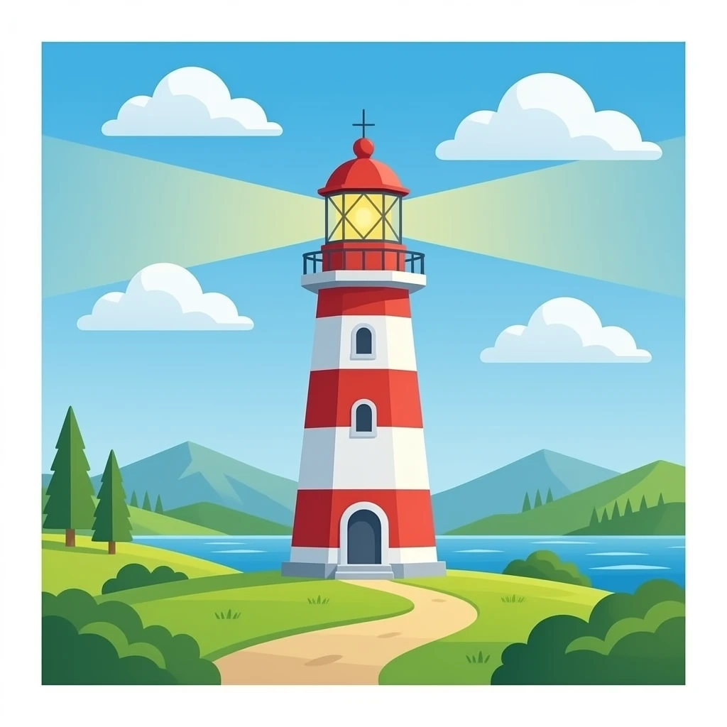 A lighthouse without the rain, on a clear day emoji