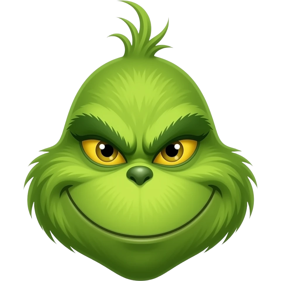 Minimalist Grinch head emoji