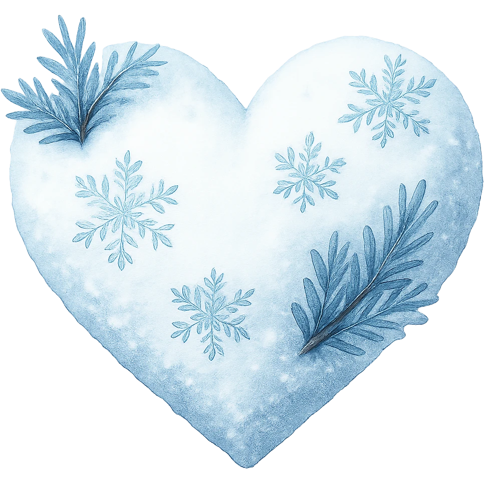 winter heart, remove background emoji