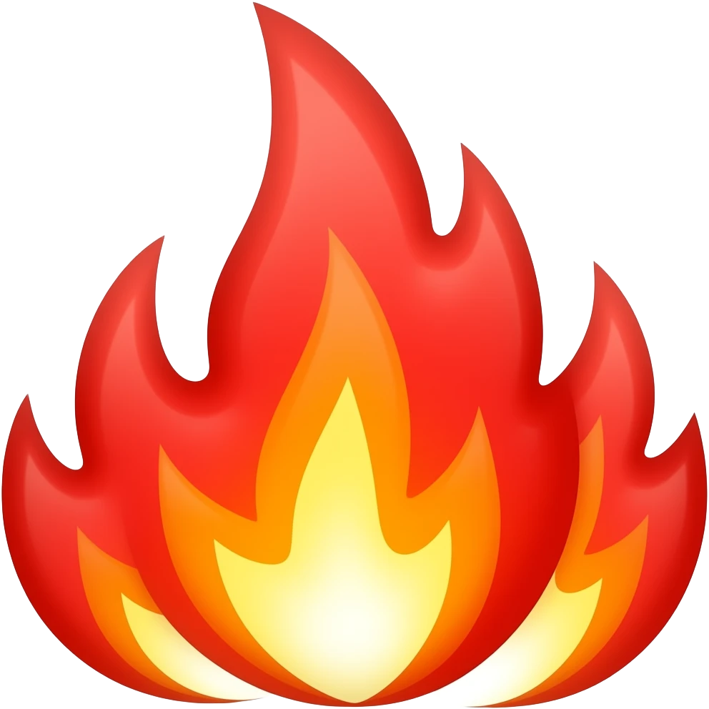 Bright solid red Flames emoji
