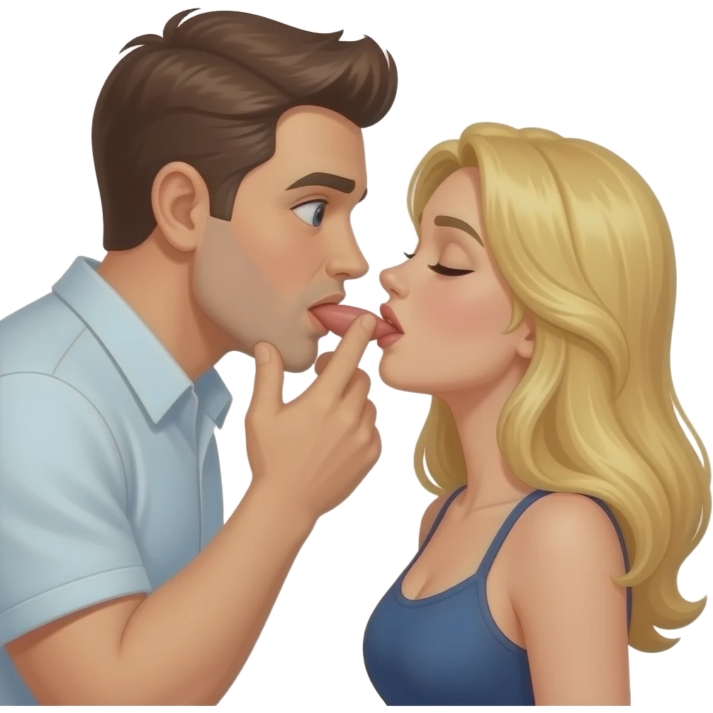 Man giving a blond woman oral sex emoji