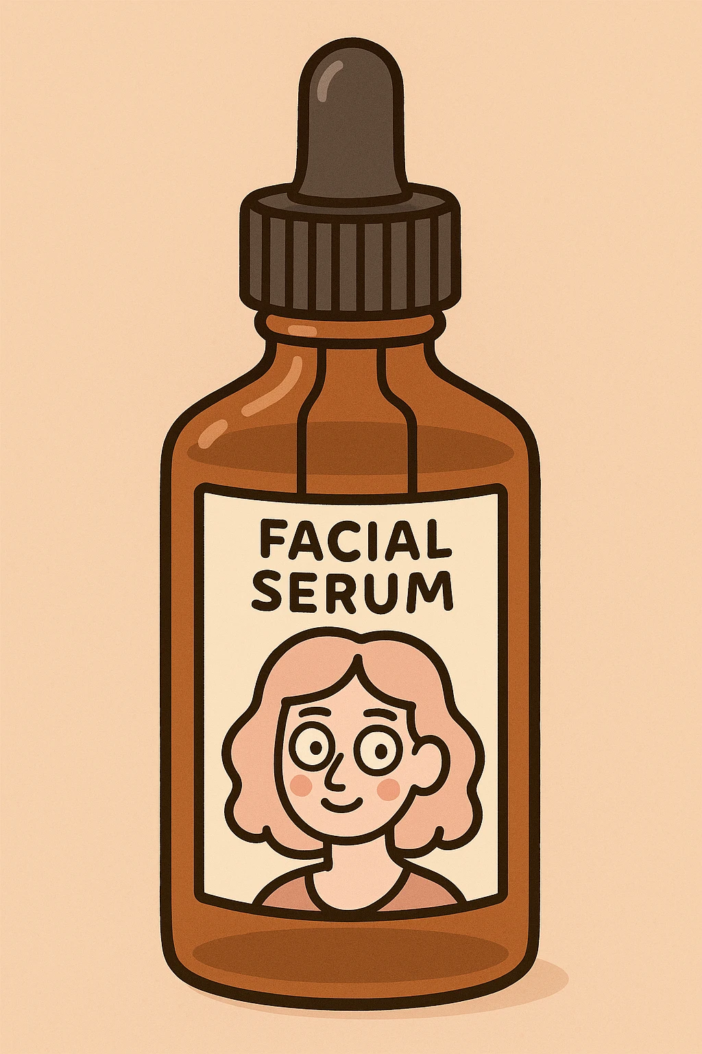 a bottle of facial serum, minimal and elegant, clean and simple design emoji
