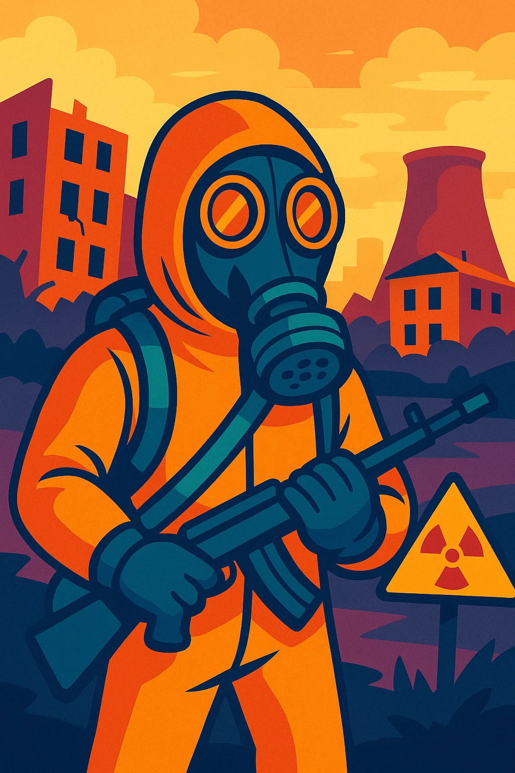 Stalker in a gas mask, Chernobyl zone emoji