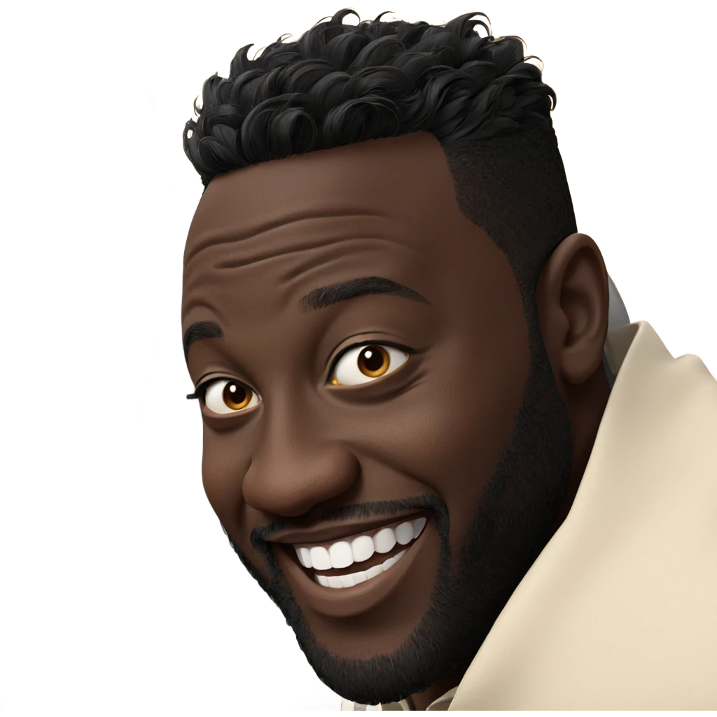 smiling dark-skinned male portrait emoji