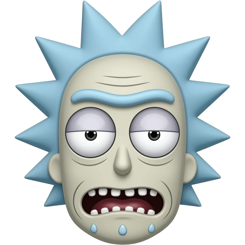 Drunk Rick sanchez classic emoji face emoji