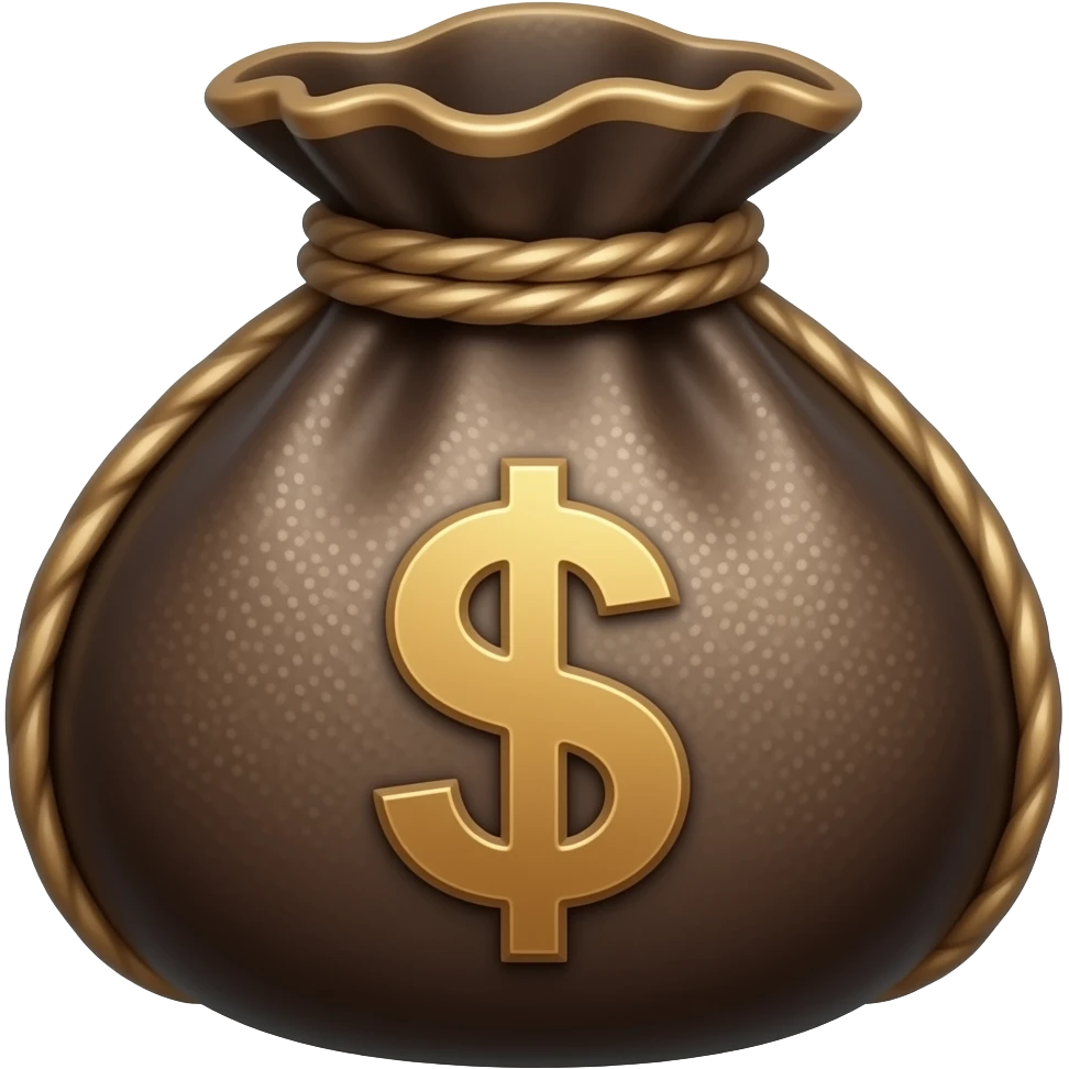 Bronze money pouch in a medeival style emoji
