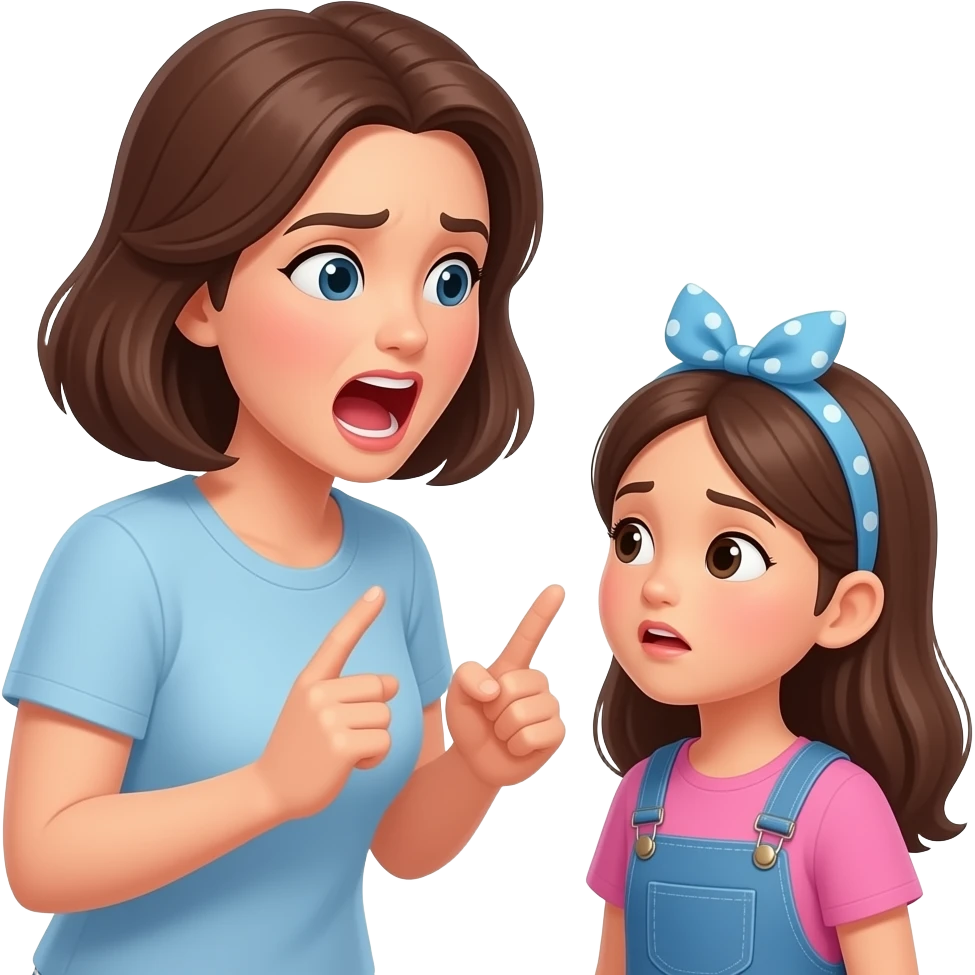 mother yelling at daughter emoji