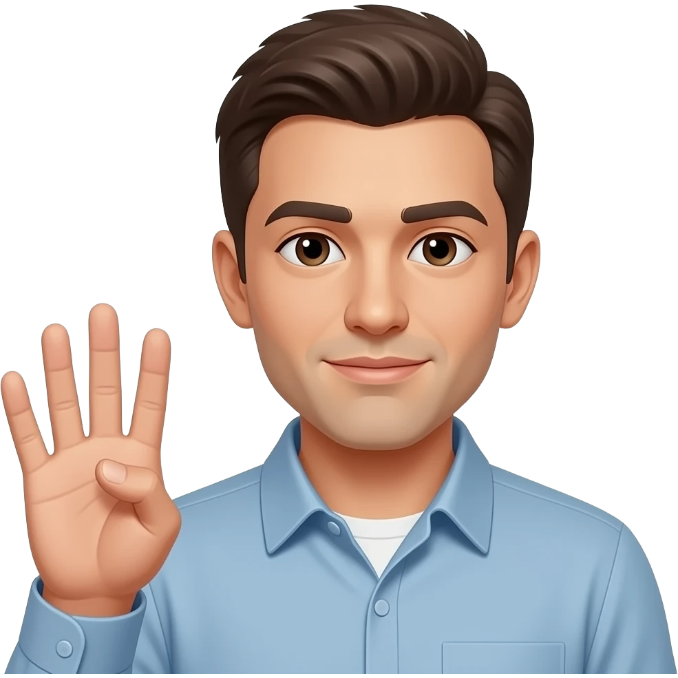 A face emoji holding up three fingers: index, middle, and ring fingers. emoji