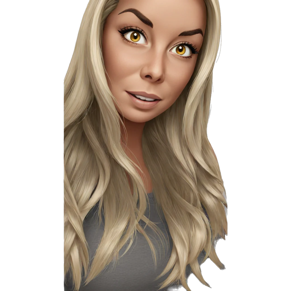 blonde girl looking at viewer emoji