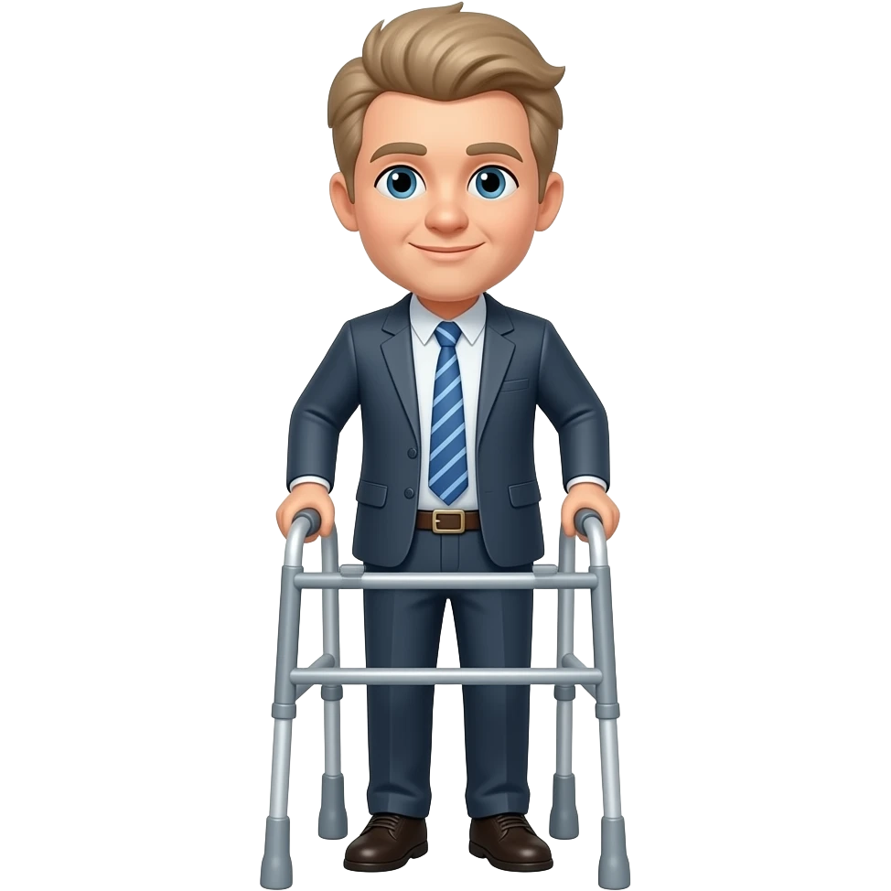 Blonde/brown hair with walker emoji