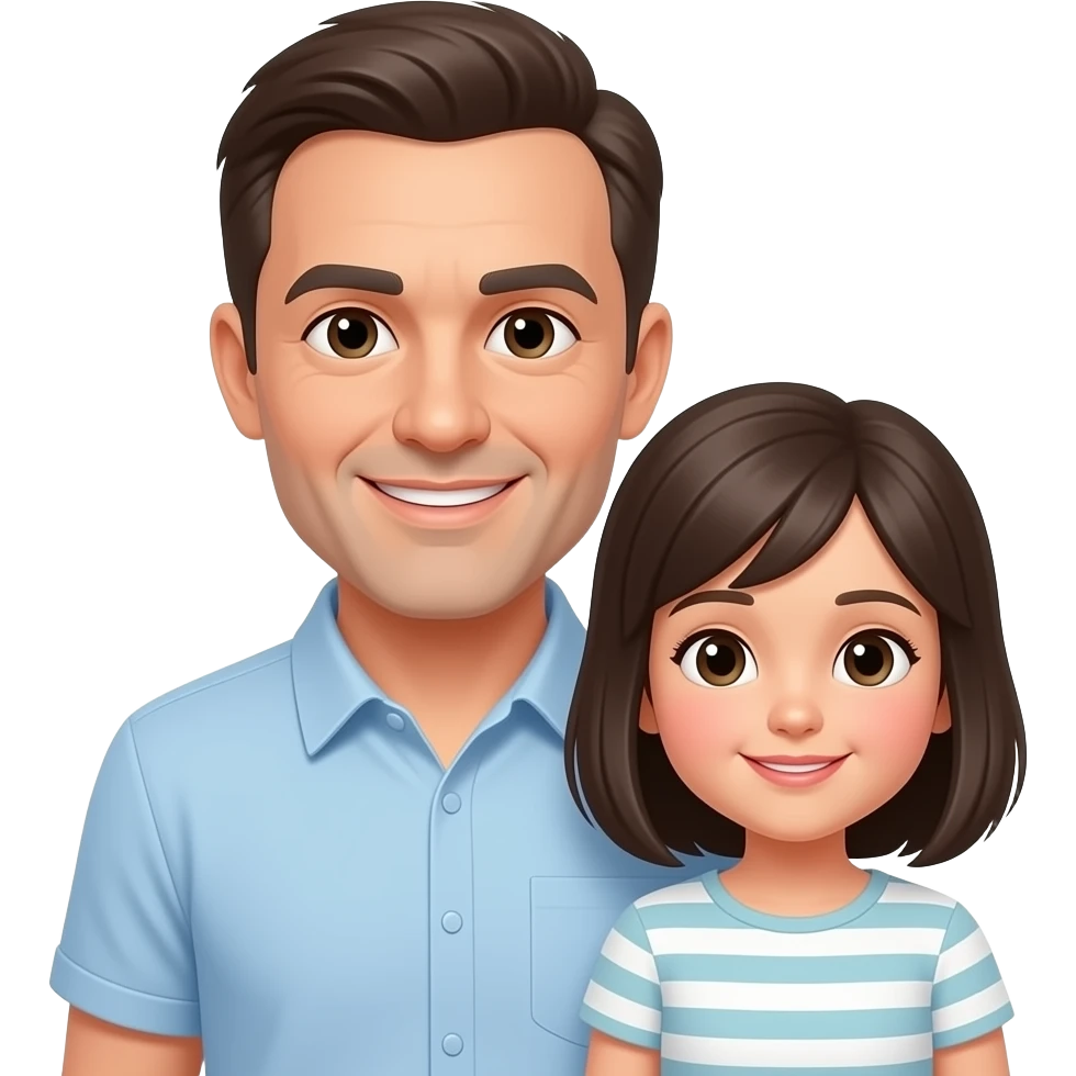 Papà calvo con la figlia emoji