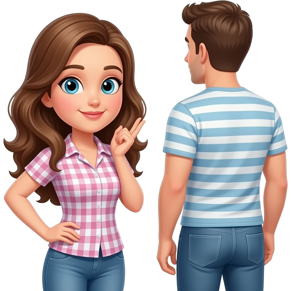 women looking man’s butt emoji