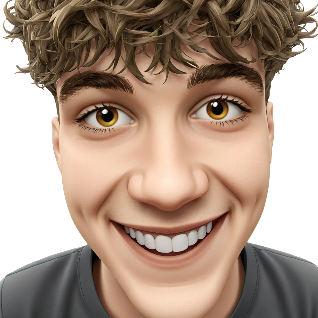 smiling boy outdoors portrait emoji
