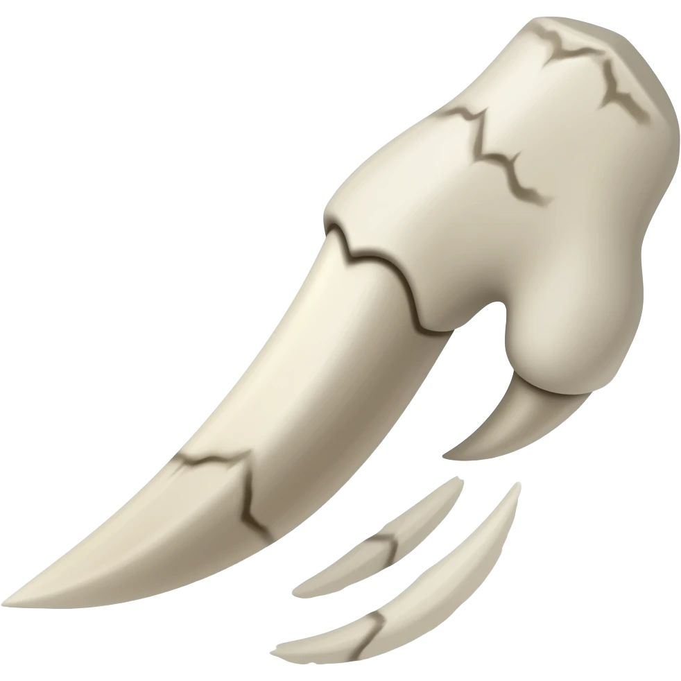 show a beast's claw swiping in a downward motion from the top right to the bottom left and show claw marks in the air between us the viewer and the hand or paw with ivory looking cat claws - NO BACKGROUND emoji
