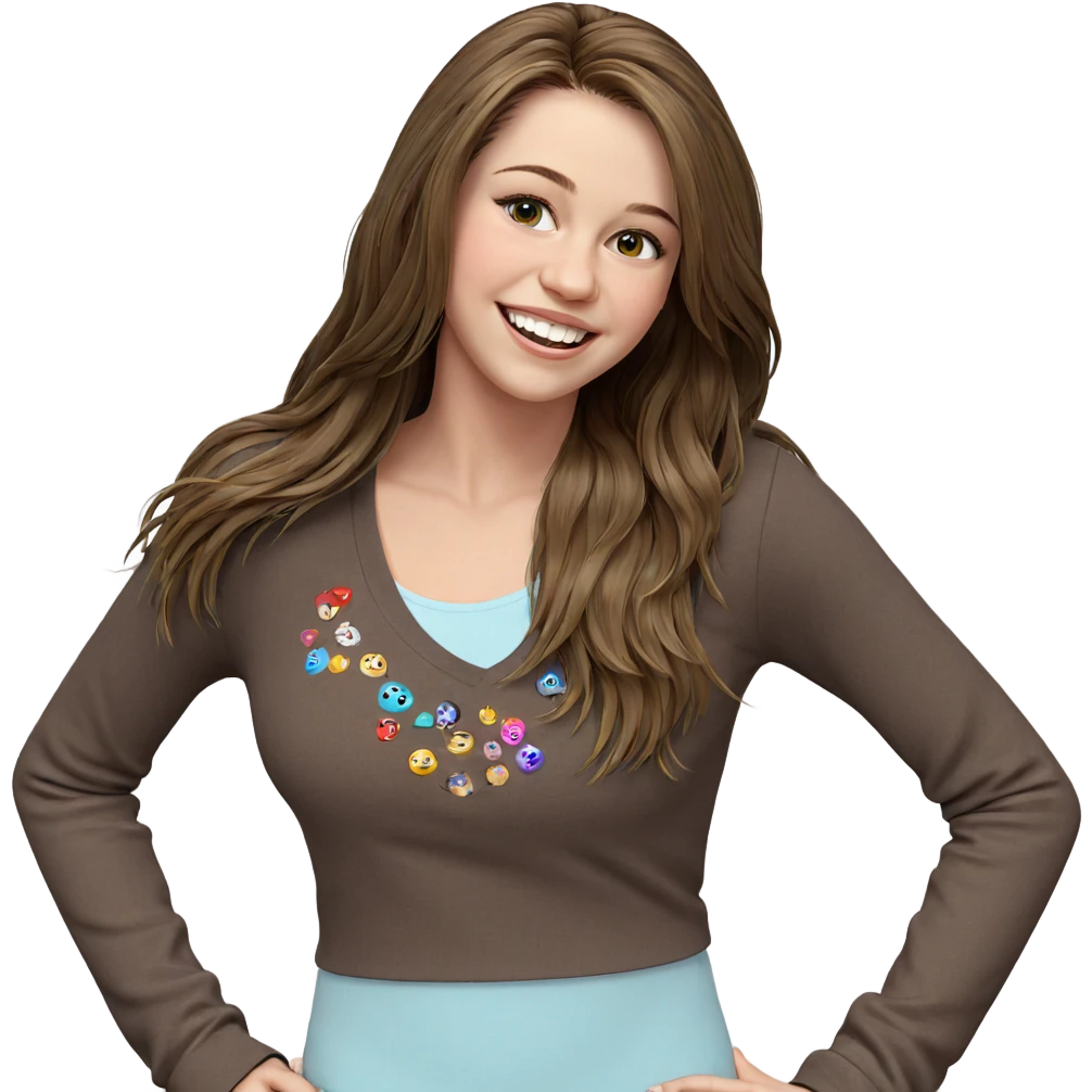 smiling girl with long hair emoji