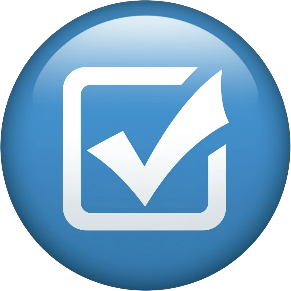 круглый маленький и синий бейдж галочки без теней и блесков emoji