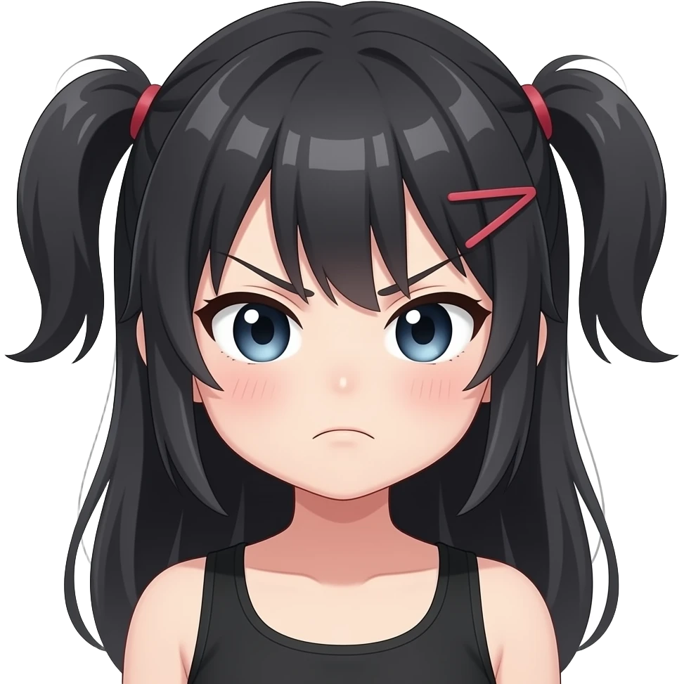 pouting amine girl angry emoji