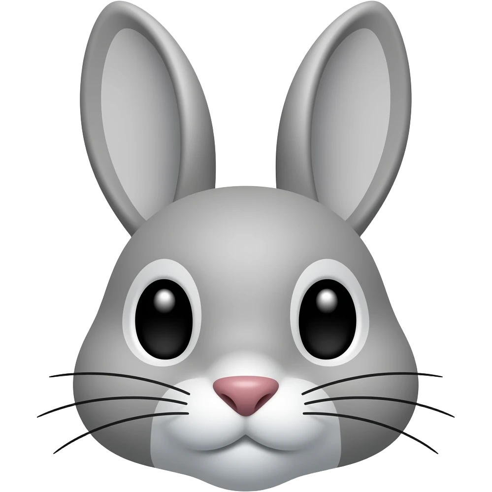 밝은 회색 토끼 얼굴 emoji
