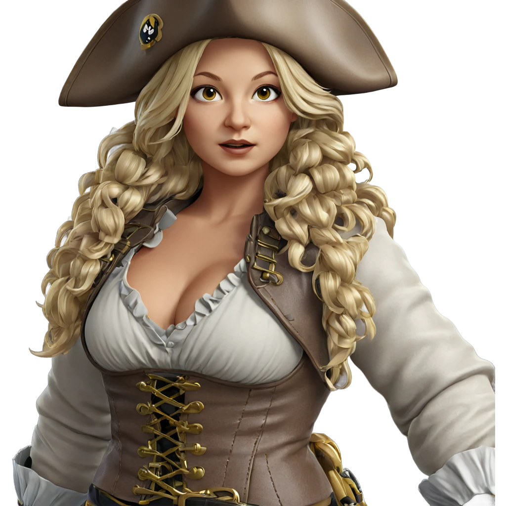 blonde pirate girl with gloves emoji