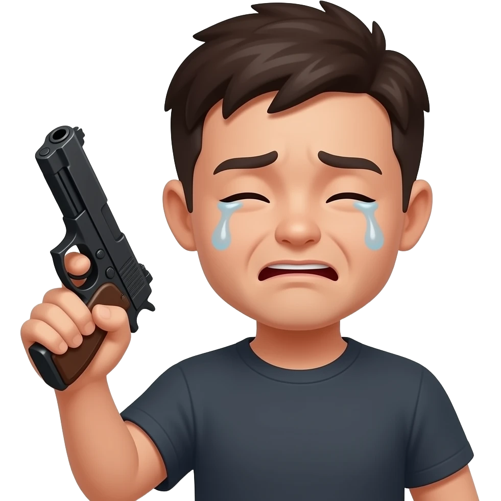 Pull up with a gun crying emoji