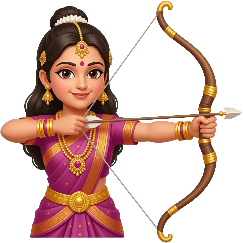 divine sringam Bow emoji facing towords right side with gold jewellery emoji