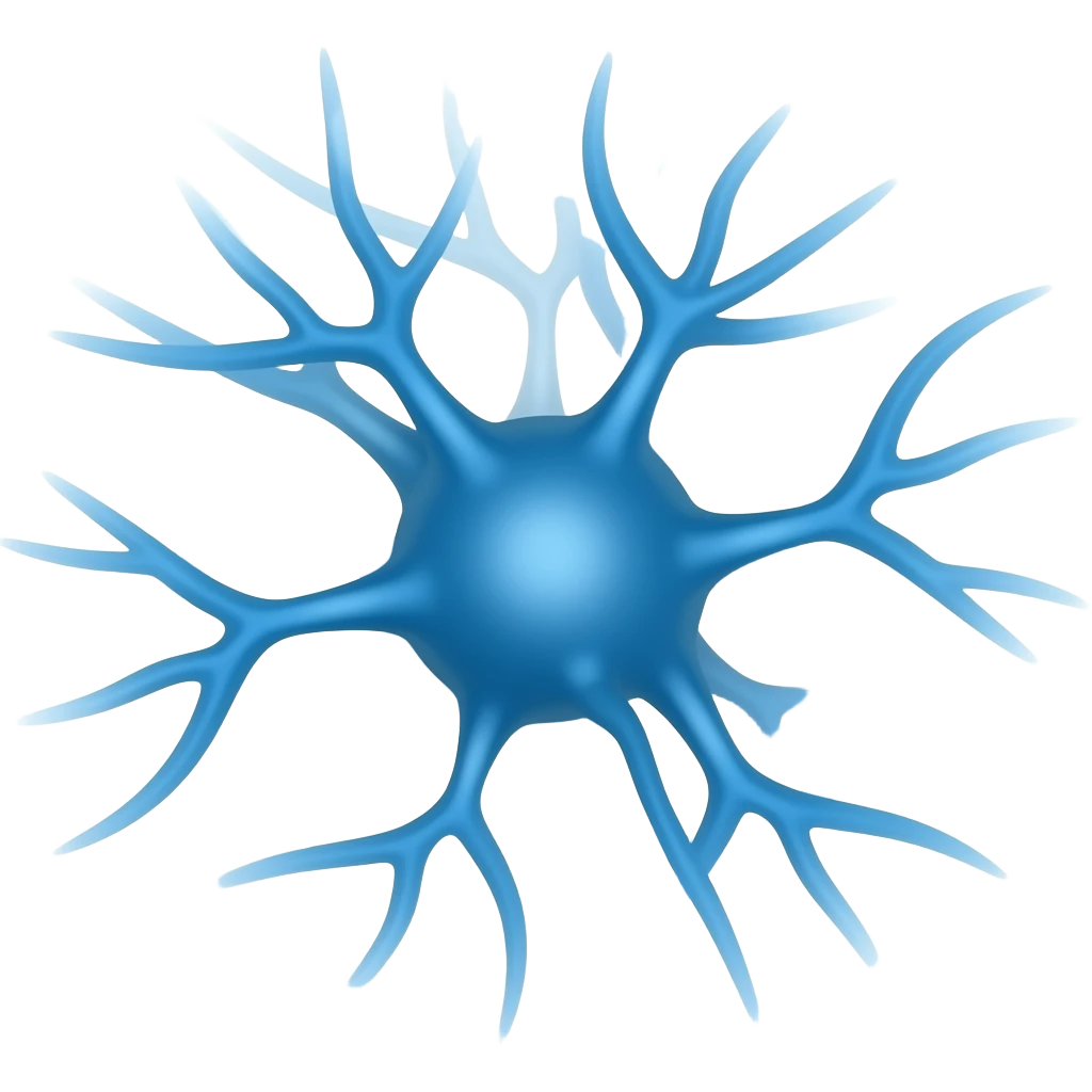 a blue nerve cell emoji