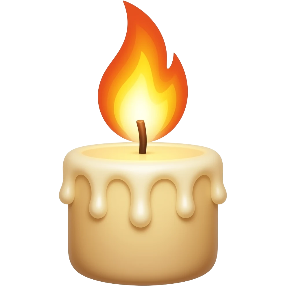 candle with big flame emoji