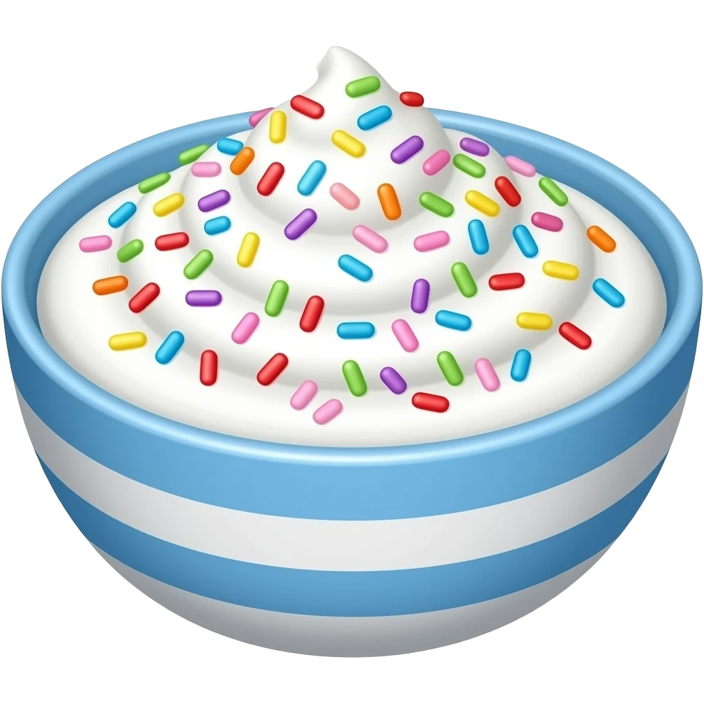 Greek yogurt bowl topped with funfetti aesthetic emoji