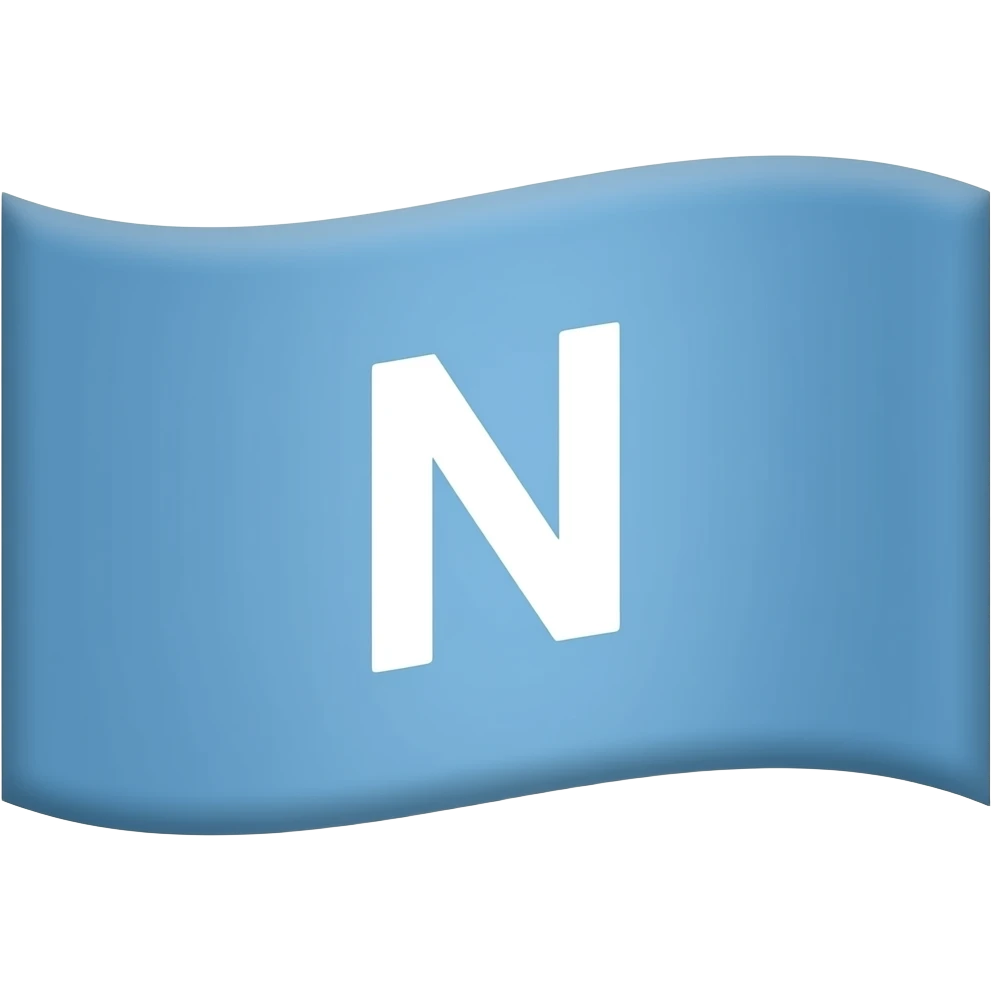 flag with light blue background and a white letter N in the center emoji