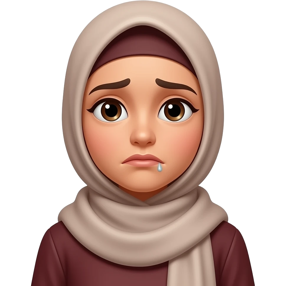 Hijabi woman worried emoji
