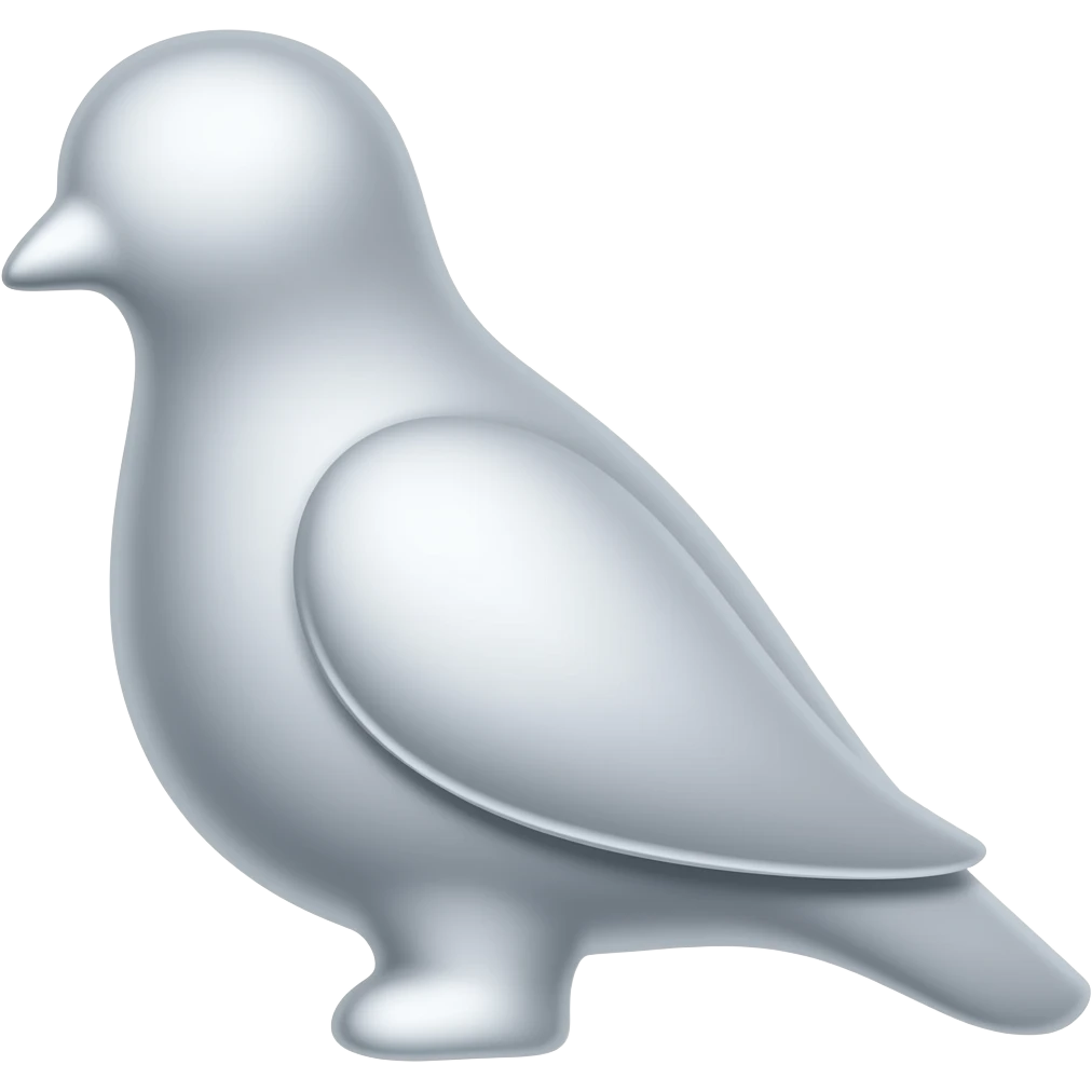 silver pigeon shape pawn emoji