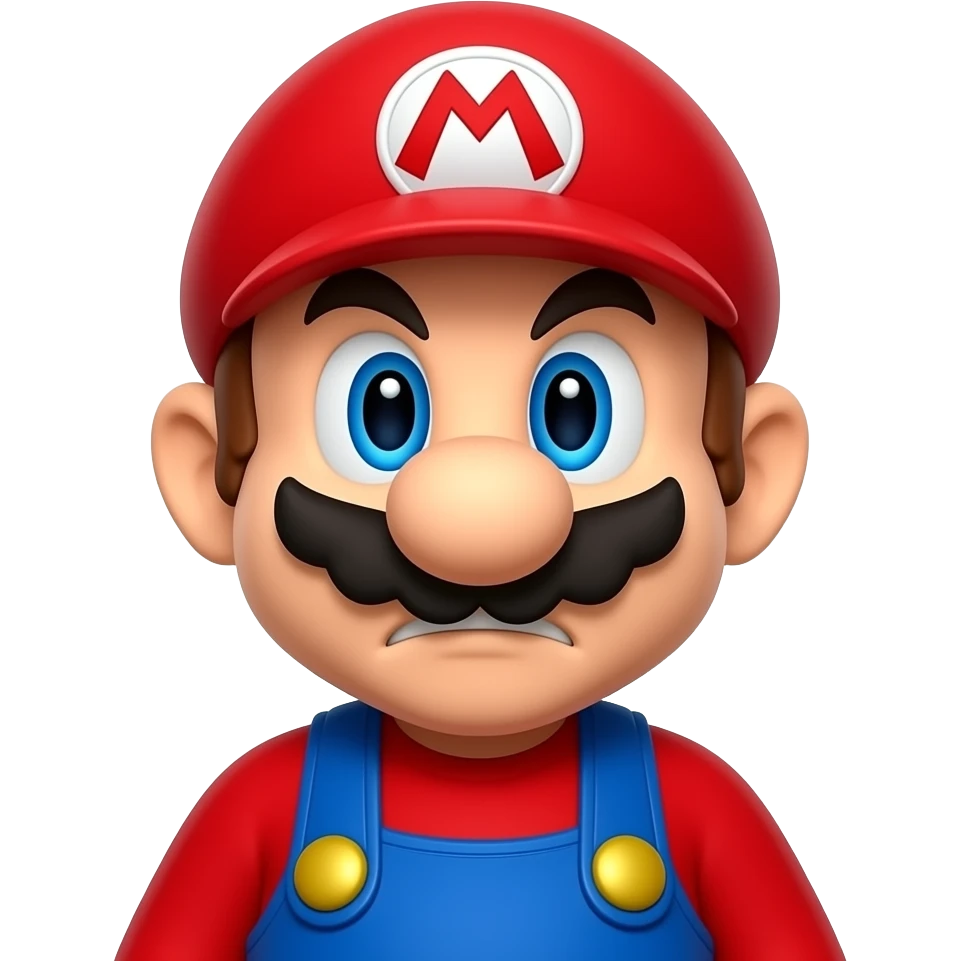 I need a mario emoji with defeated expressions emoji
