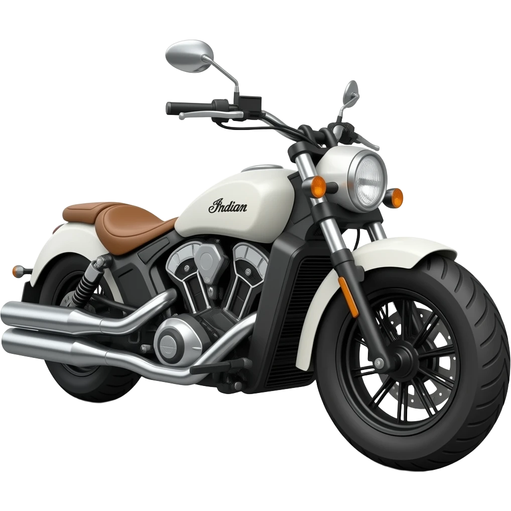 Eine Indian Scout Classic in weiß emoji