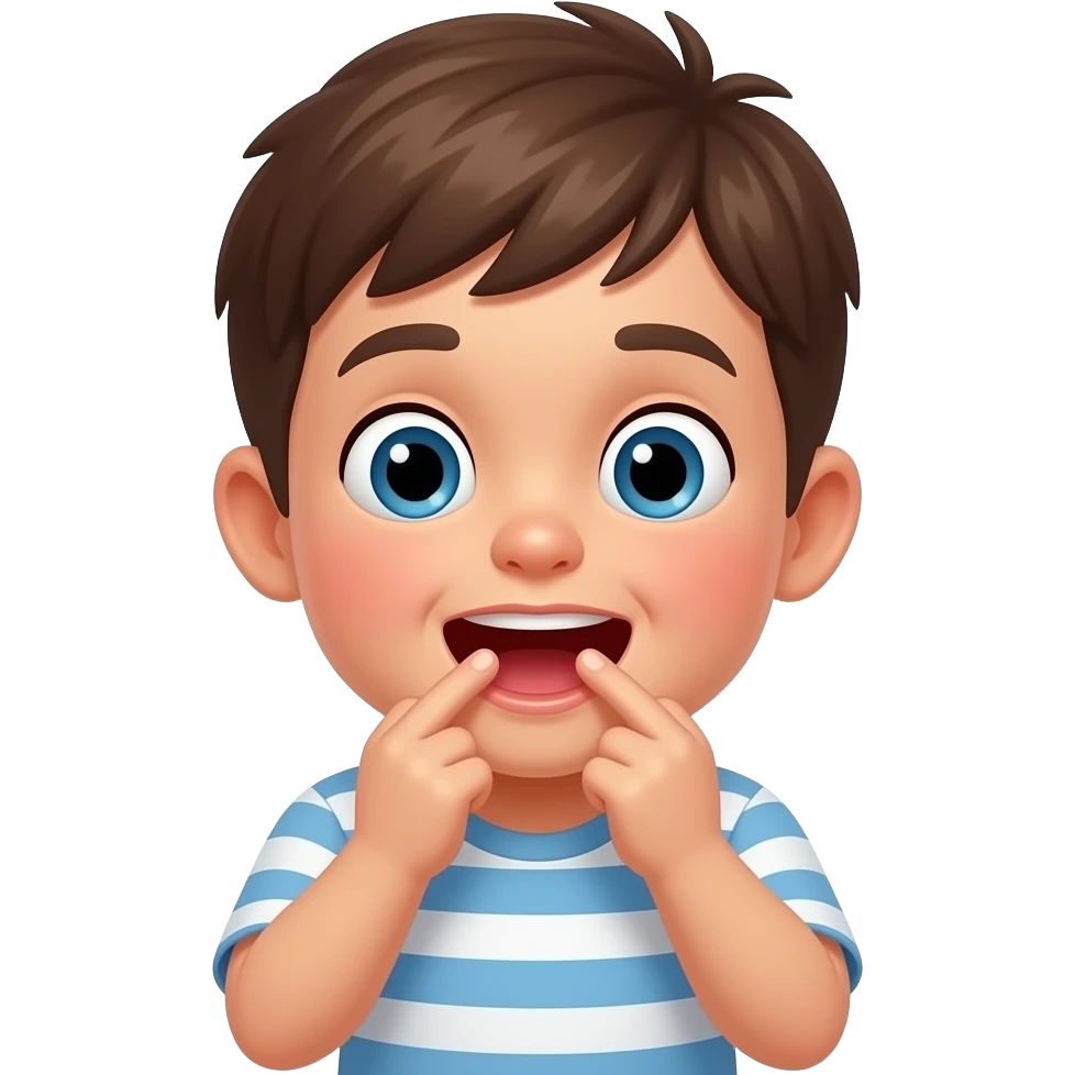 child making silly noises emoji