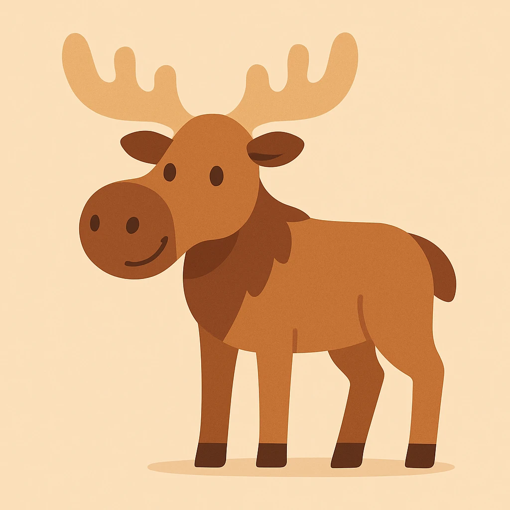 Flat design style moose emoji
