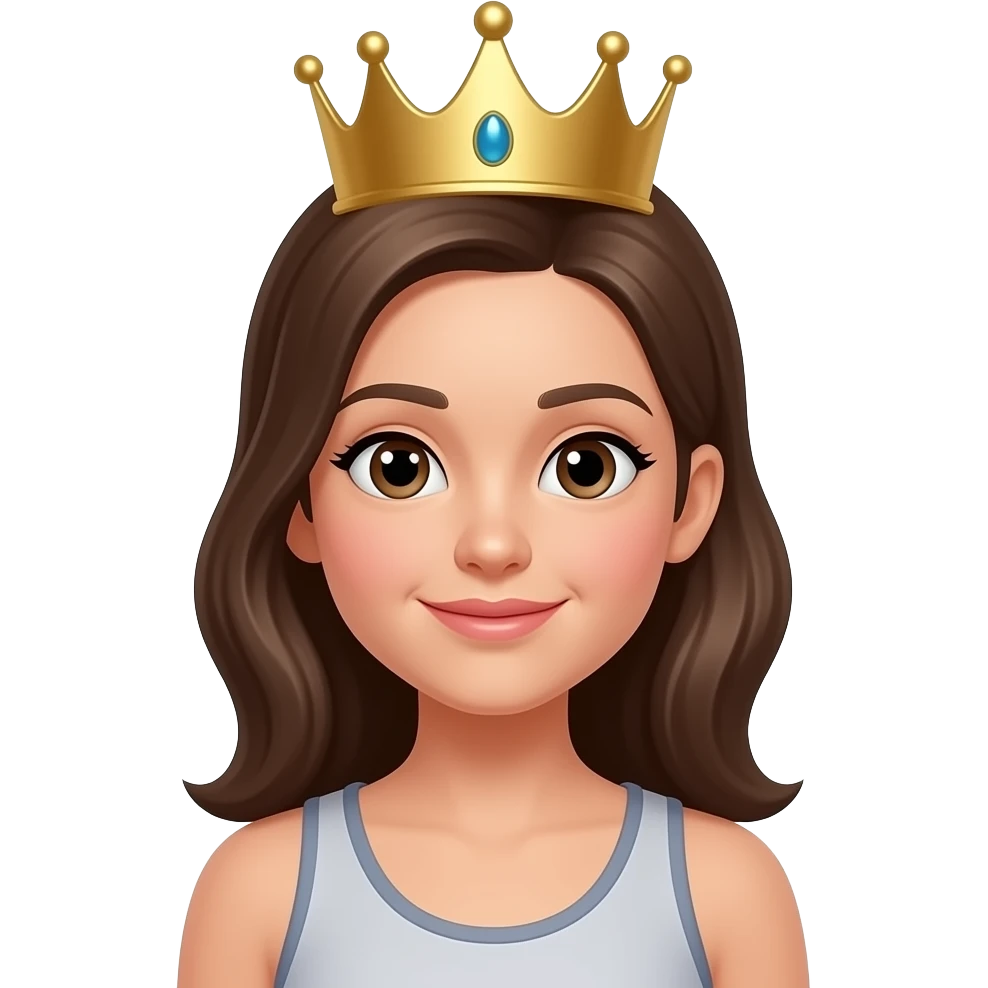 Pilates girl with crown on emoji