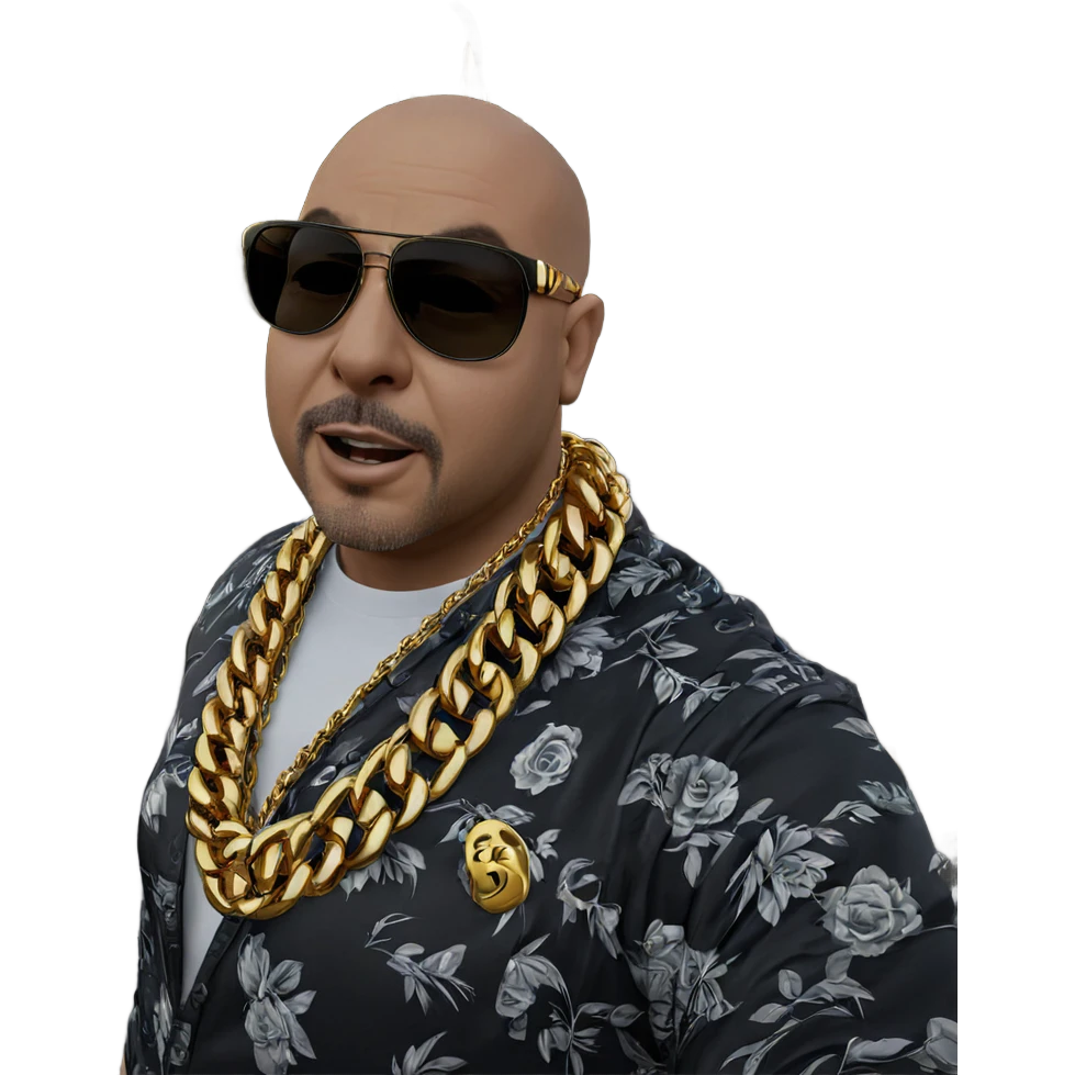 bald man with gold chain emoji