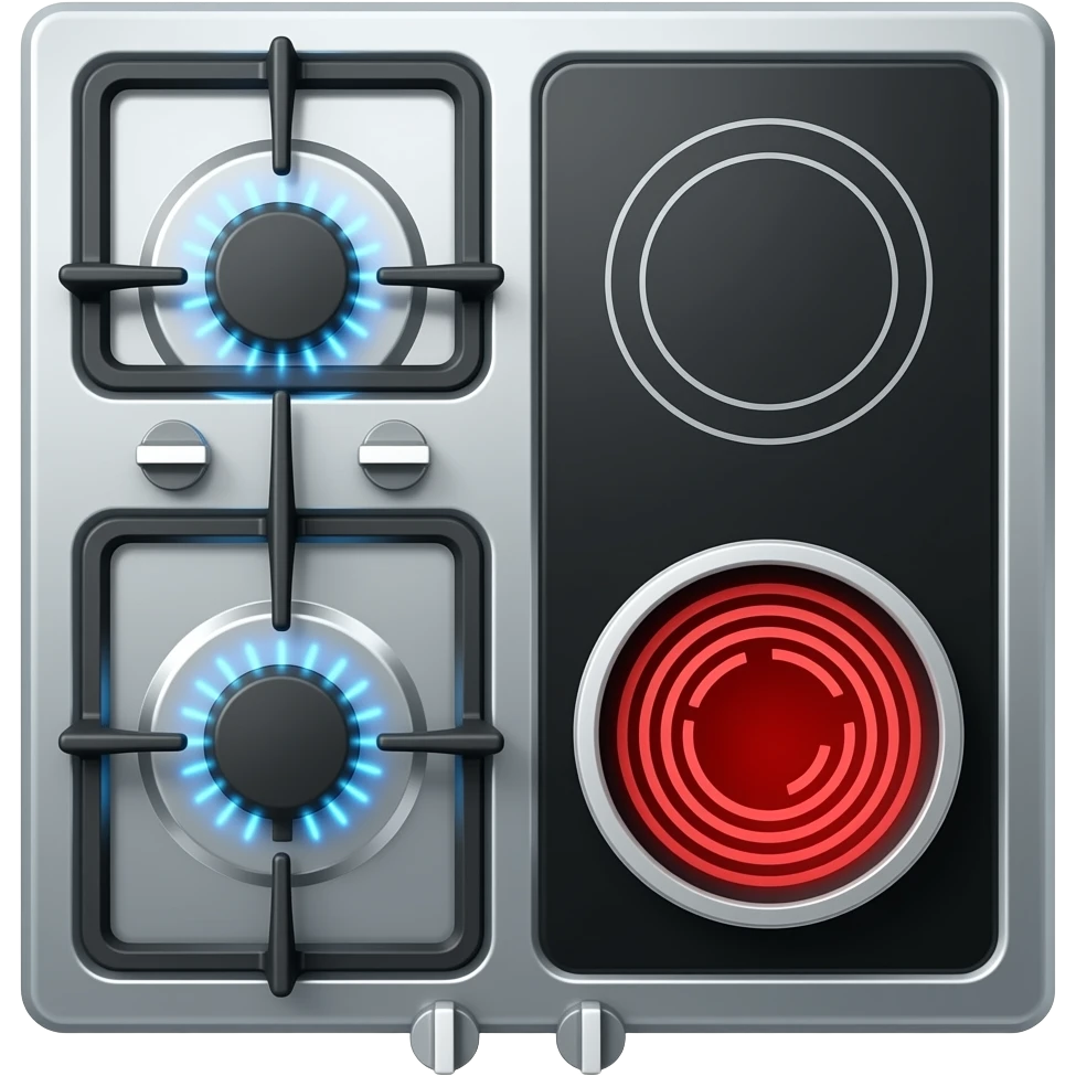 cooktop one gas burner and one induction emoji