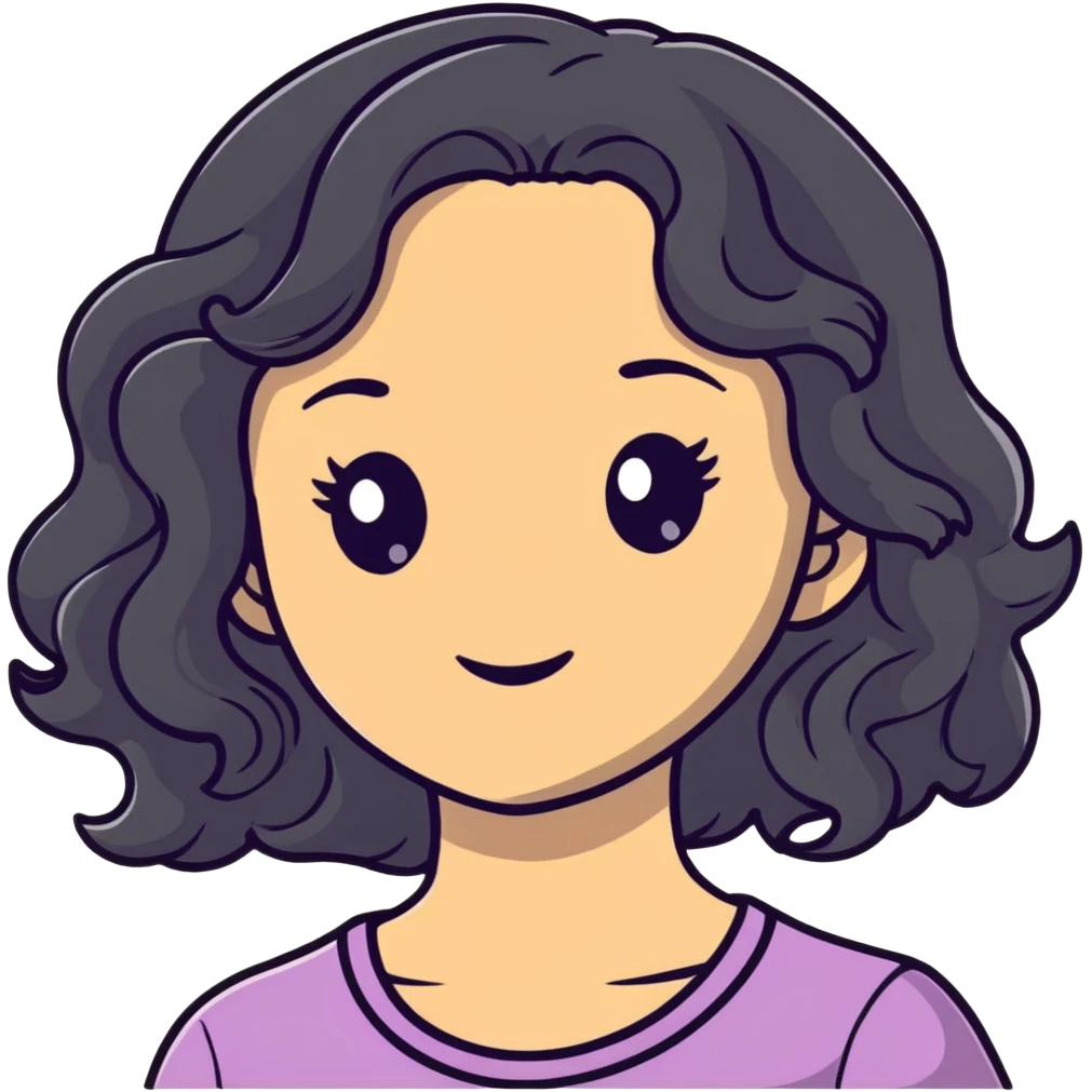 Girl wavy hair  emoji