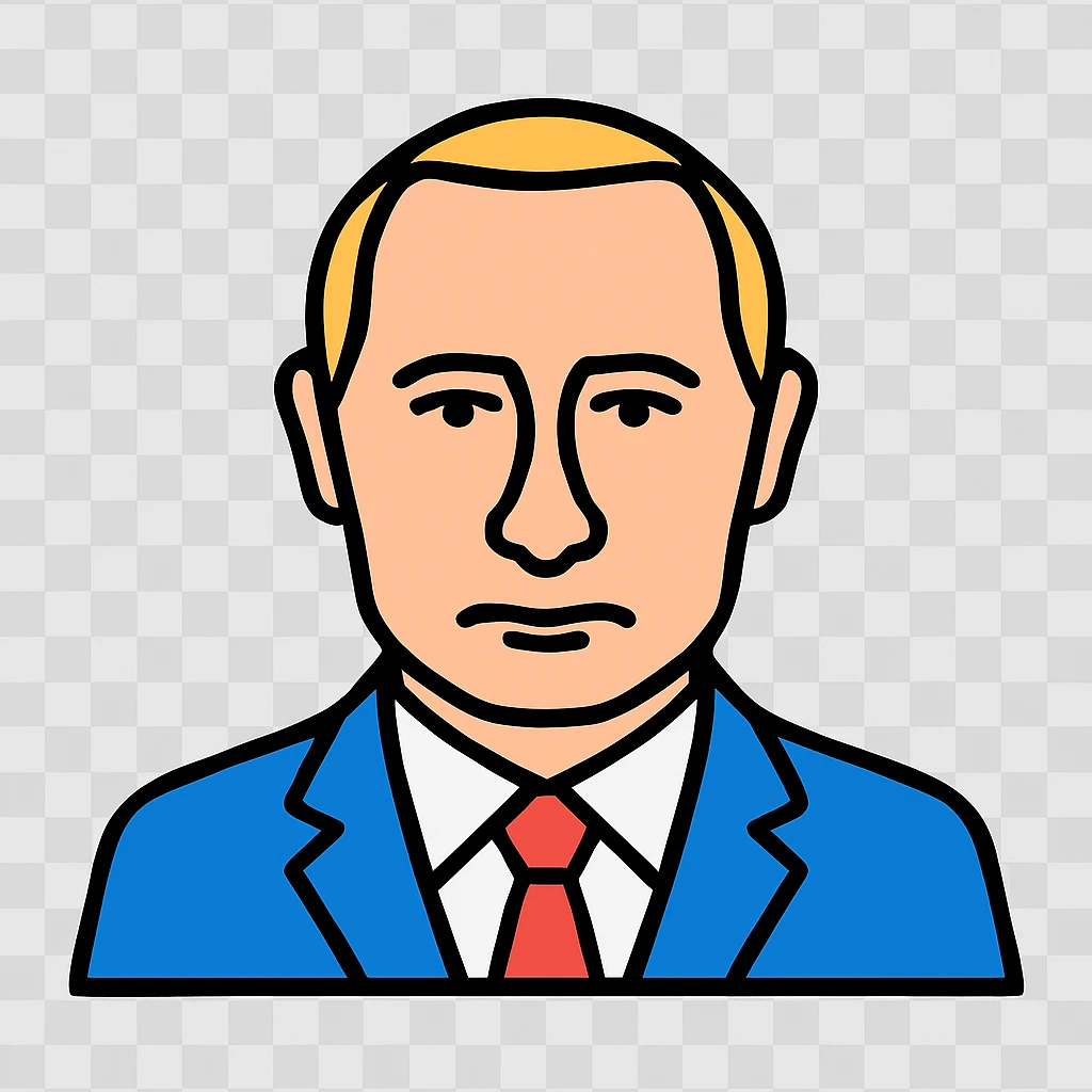 app icon of Vladimir Putin, vector style, clean lines, modern, no text, white background emoji