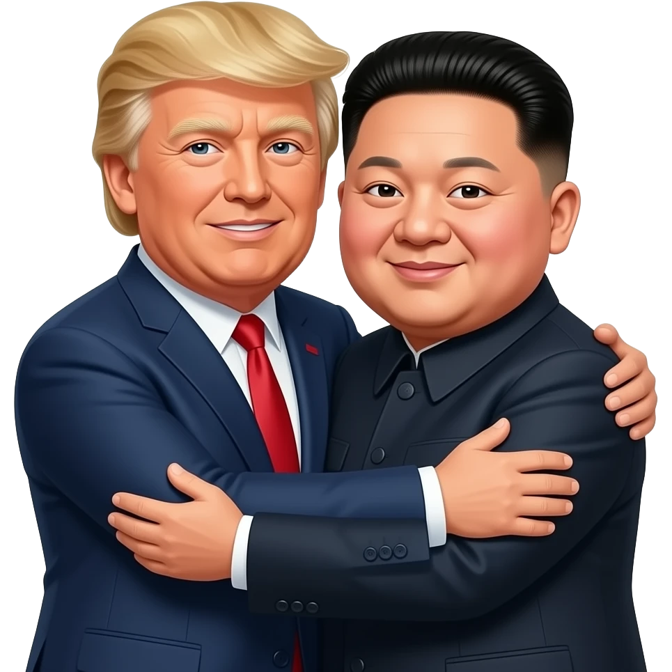 Donald-Trump-and-Kim-Jong-Un-hugging emoji