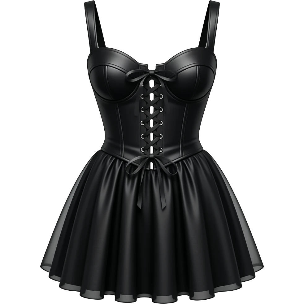 Dolce and Gabbana, ultra realistic,highly detailed, corset black mini dress, no human figures, must have transparent background emoji