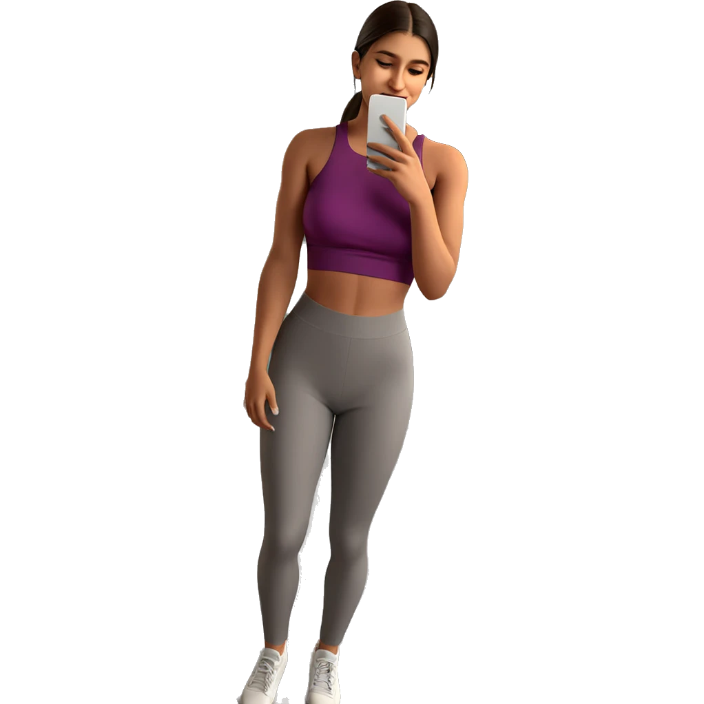 girl taking a mirror selfie emoji