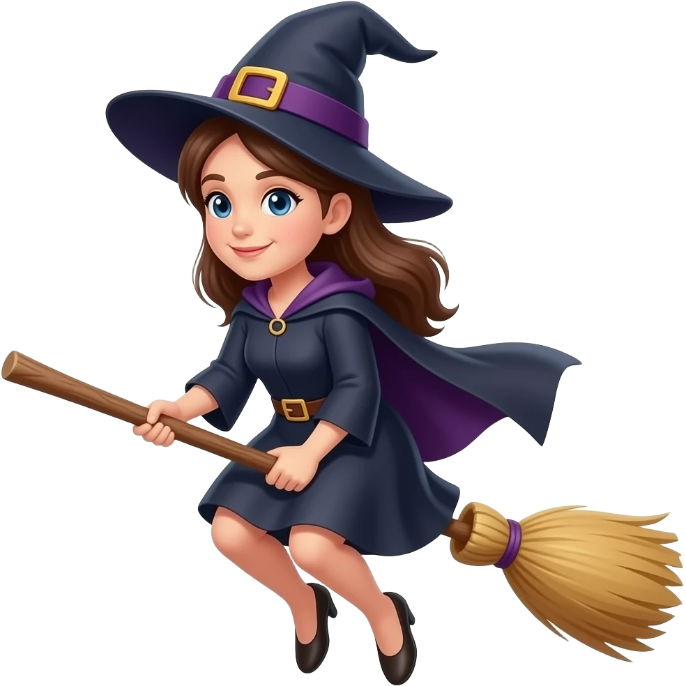 Witch flying on broom emoji
