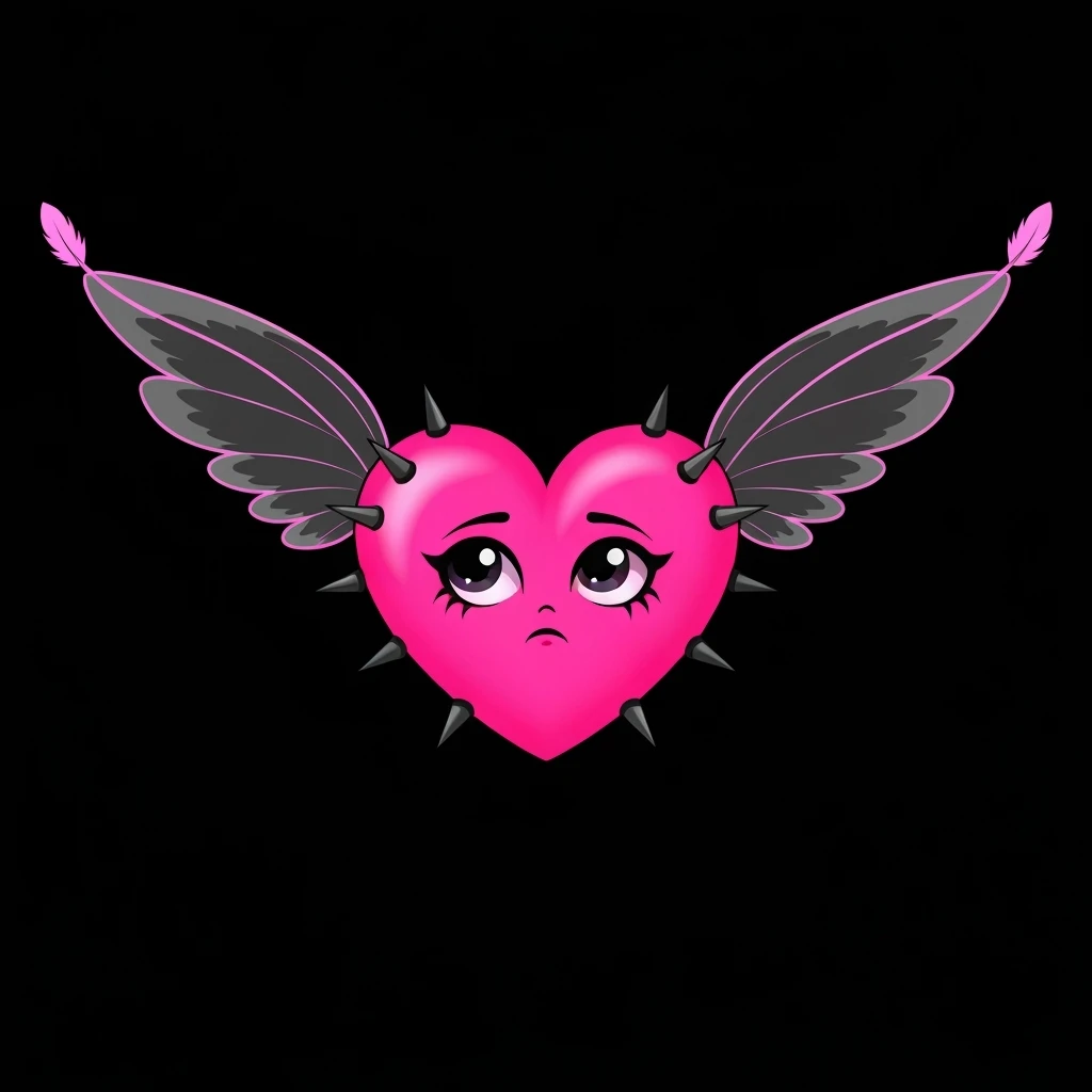 cute emo heart with wings emoji