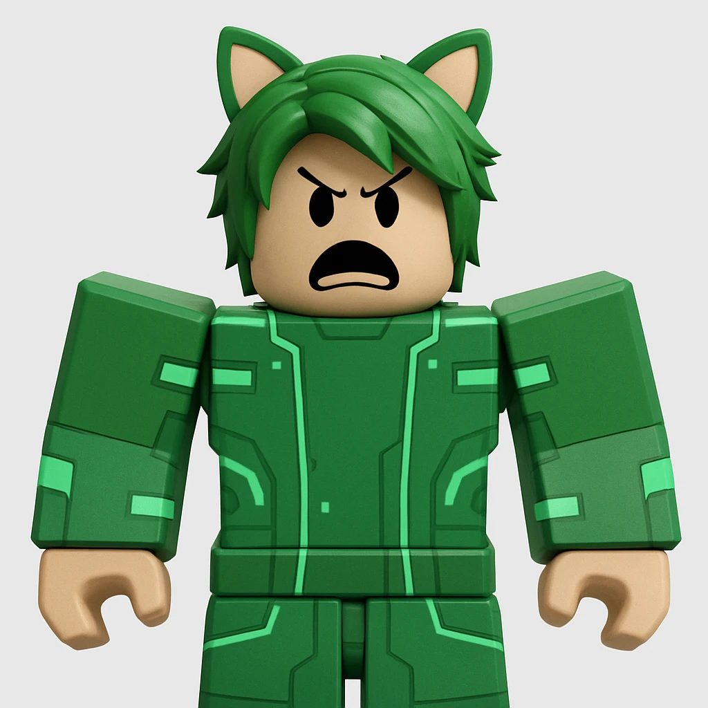 Edit the character in the original Roblox style with an angry expression, keeping the original Roblox style and background. emoji